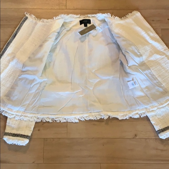 NWT JCrew Tweed Fringe Motorcycle Jacket Skirt Set - Picture 4 of 16